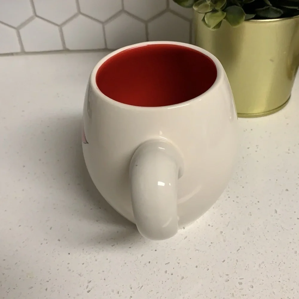 Rae Dunn Hers coffee tea‎ mugs lips valentines love gift red white.